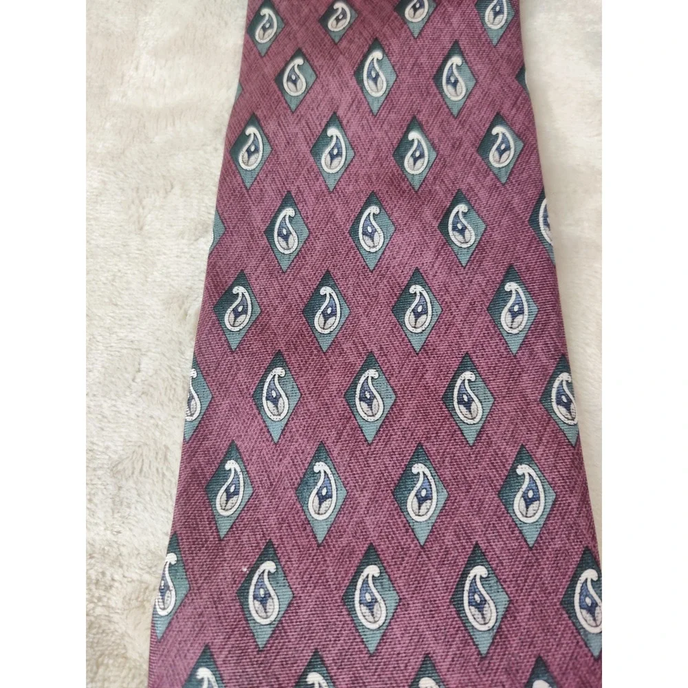Vintage Stafford Geometric All Silk Tie Designer Tear Drop 4